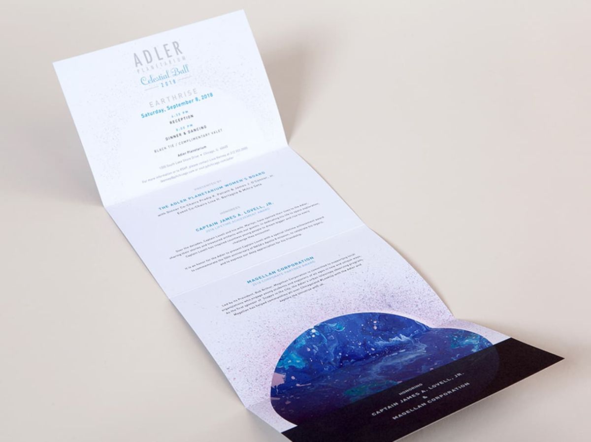 A view of the main invitation unfolded