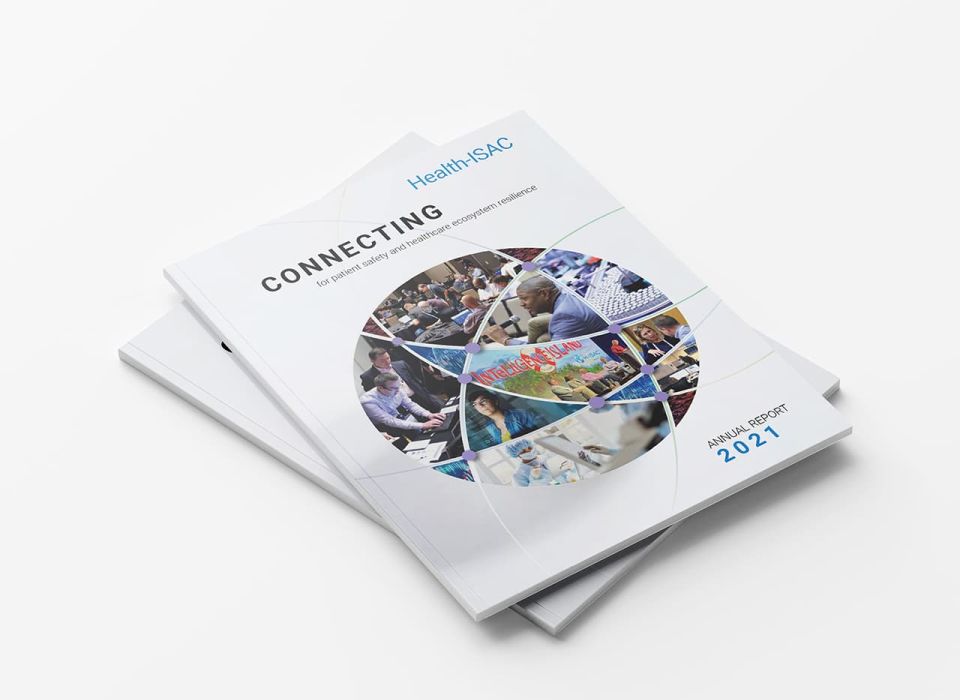 Two stacked copies of the annual report