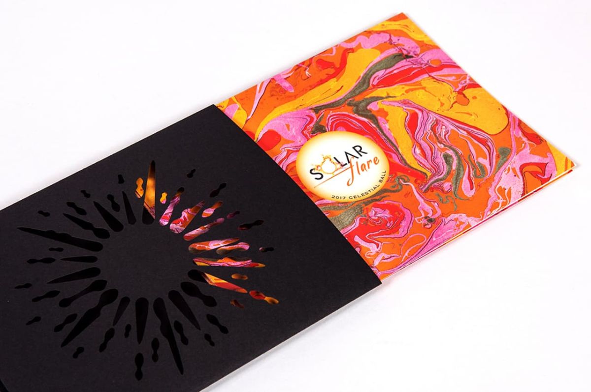 Cover and inside of the Adler Planetarium 2017 Celestial Ball Invitation