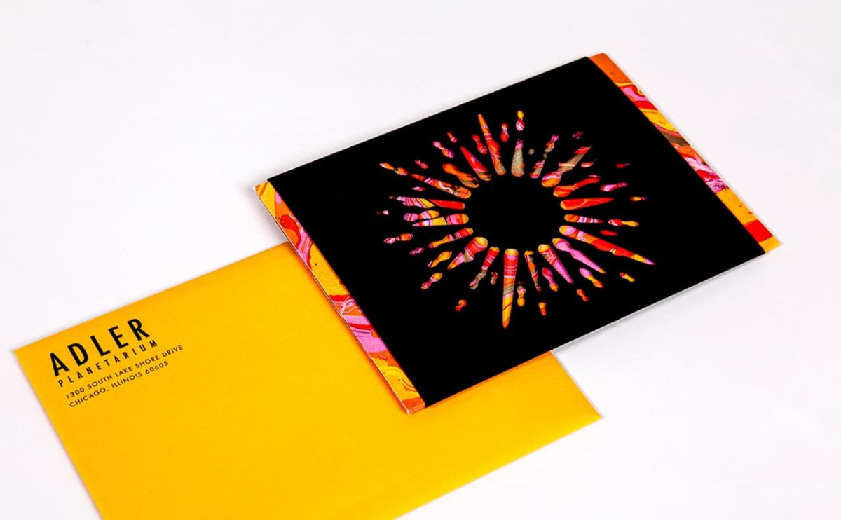 Cover and Envelope made for the Adler Planetarium 2017 Celestial Ball Invitation